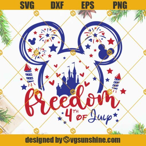 Mouse Ears Freedom 4th Of July SVG, Disney 4th Of July SVG, American Boy SVG, Independence Day SVG