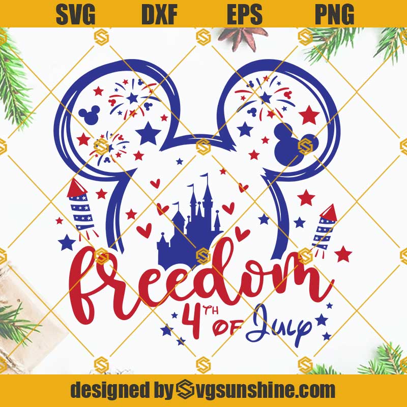 Mouse Ears Freedom 4th Of July SVG, Disney 4th Of July SVG, American