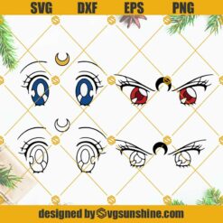 Sailor Moon Eyes SVG Bundle Cut Files, Sailor Moon SVG PNG DXF EPS Cricut