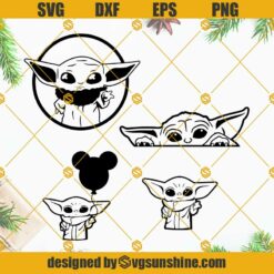 Baby Yoda SVG Bundle, Baby Yoda SVG, Baby Yoda PNG DXF EPS Cut Files For Cricut Silhouette