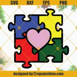 Autism Heart Puzzle SVG, Autism SVG, Autism Awareness SVG, Puzzle Piece SVG, Autism Puzzle SVG