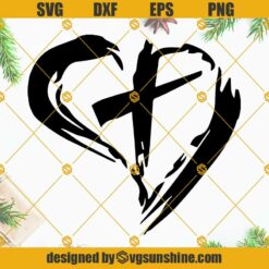 Cross Heart SVG PNG DXF EPS Cut Files For Cricut Silhouette