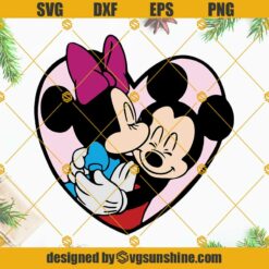 Mickey And Minnie Mouse SVG Cut Files, Mickey Minnie Love Valentines Day SVG PNG DXF EPS Cricut