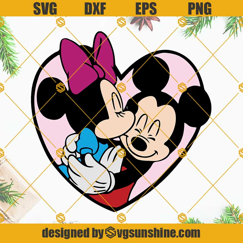 Mickey And Minnie Mouse SVG Cut Files, Mickey Minnie Love Valentines