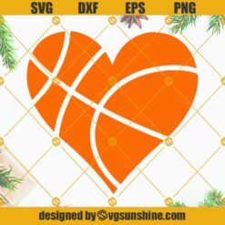 Basketball Heart SVG PNG DXF EPS Digital Download