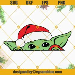 Baby Yoda Santa Hat Christmas SVG PNG