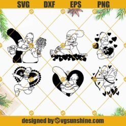 Simpson Love Bundle SVG, Simpson Cricut Silhouette, Simpson SVG, Love Valentines Day SVG