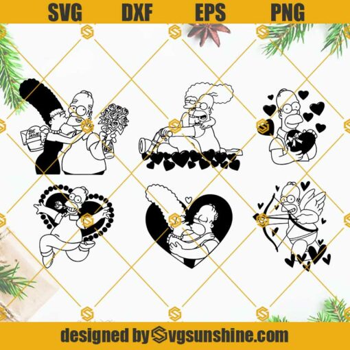 Simpson Love Bundle SVG, Simpson Cricut Silhouette