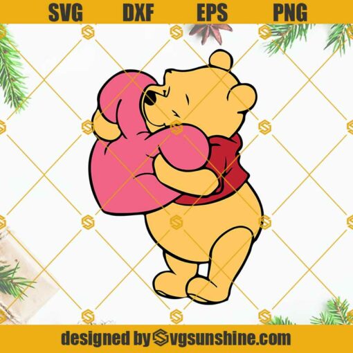 Winnie The Pooh Love Heart SVG