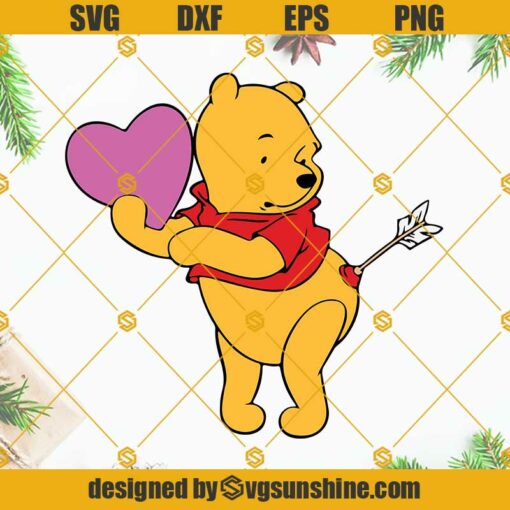 Winnie The Pooh Valentines Day SVG