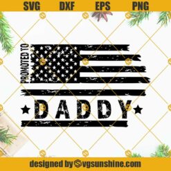 Promoted To Daddy Us Flag Svg, Daddy Svg, Dad Svg, Fathers day Svg, Papa Svg, Daddy flag Svg