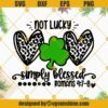Not Lucky Simply Blessed Shamrock Leopard Heart SVG, St Patricks Day SVG, Bible Verse SVG, Shamrock SVG