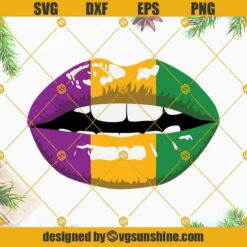 Mardi Gras Painted Lips SVG