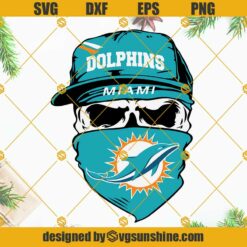 Miami Dolphins Skull SVG, Dolphins Football SVG, Miami Dolphins SVG