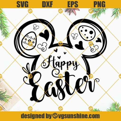 Disney Mouse Ears Happy Easter SVG, Easter SVG, Easter Bunny SVG, Happy Easter SVG