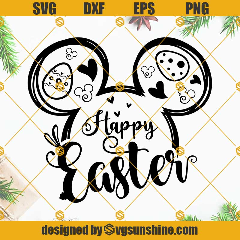 Disney Mouse Ears Happy Easter SVG, Easter SVG, Easter Bunny SVG, Happy