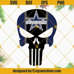 Dallas Cowboys Punisher Skull SVG, Cowboys SVG, Football SVG, Dallas Cowboys SVG