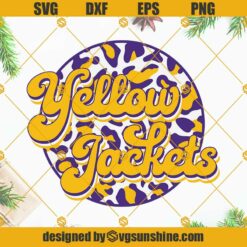 Yellow Jackets Purple Leopard Print SVG, Yellow Jackets Football SVG