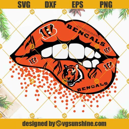 Cincinnati Bengals Lips SVG, Cincinnati Bengals Logo NFL Lips SVG, Cincinnati Bengals SVG, Football SVG PNG DXF EPS Cricut