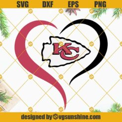 Kansas City Chiefs Heart SVG, Chiefs SVG, Kansas City Chiefs SVG For Cricut, Kansas City Chiefs Logo SVG, Kansas City Chiefs Clipart