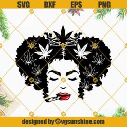 Afro Weed Queen Smoking Joint SVG