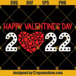 Happy Valentines Day 2022 SVG, Mosaic Heart SVG, Hearts SVG, Valentine 2022 SVG