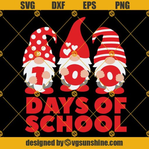 100 Days Of School Gnomes SVG, Three Gnomes SVG, School SVG DXF PNG, School Shirt SVG Cut File Cricut Silhouette