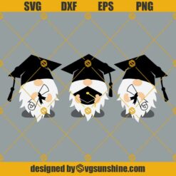 Graduation Three Gnomes SVG, Senior SVG, Gnomes Graduation Cap SVG, School Graduation SVG