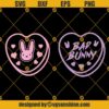 Bad Bunny Heart SVG Bundle, Bad Bunny Logo SVG, Bad Bunny Valentines SVG, Outline Hearts El Conejo Malo SVG