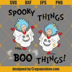 Dr Seuss Halloween Spooky Things Boo Things SVG, Halloween Thing 1 and Thing 2 SVG