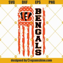 Cincinnati Bengals American Flag SVG, Bengals SVG, Cincinnati Bengals SVG, Cincinnati Bengals Logo SVG
