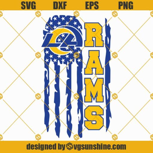 LA Rams American Flag SVG, LA Rams SVG PNG DXF EPS Download Digital Sublimation