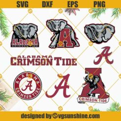 Alabama Crimson Tide SVG Bundle,  Football SVG, Alabama Crimson Tide Logo SVG PNG DXF EPS Cricut Digital Download