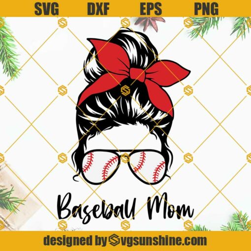 Messy Bun Baseball Mom SVG