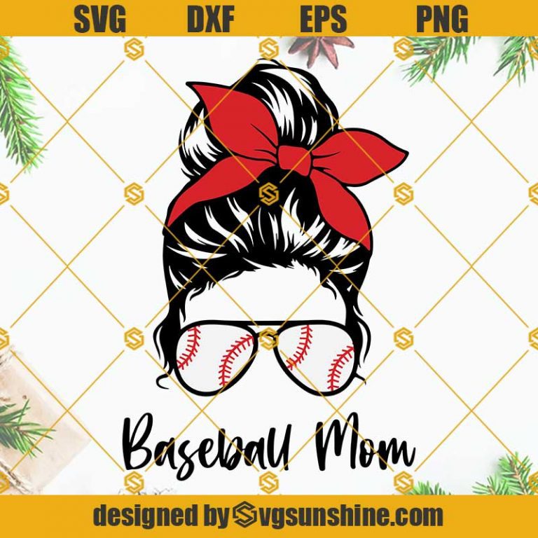 Messy Bun Baseball Mom SVG, Baseball Mom SVG, Baseball SVG, Baseball