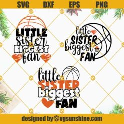 Sister Fan Basketball SVG, Little Sister Biggest Fan SVG Bundle, Little Sister SVG, Biggest Fan SVG