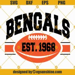 Bengals Football SVG Files For Cricut Silhouette, Bengals SVG, Bengals Football Team SVG
