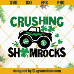 Crushing Shamrocks SVG, Monster Truck SVG, St Patrick’s Day SVG, Monster Truck With Shamrocks SVG