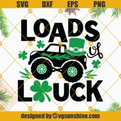 Crushing Shamrocks SVG, Lucky Monster Truck SVG, Boys St Patricks Day SVG PNG DXF EPS