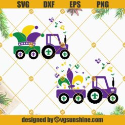 Mardi Gras Tractor SVG Bundle, Farm Tractor SVG, Mardi Gras SVG Bundle, Mardi Gras Kid Shirts SVG