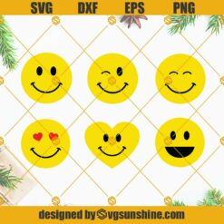 Smile SVG Bundle, Happy Face SVG, Smiley Face SVG Bundle, Emoji SVG Cricut Silhouette