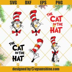 The Cat in The Hat SVG Bundle, Dr Suess Svg, Cat in The Hat Svg, Dr Suess SVG Bundle Cut Files Cricut Silhouette