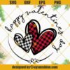 Happy Valentine's Day Buffalo Plaid Heart SVG