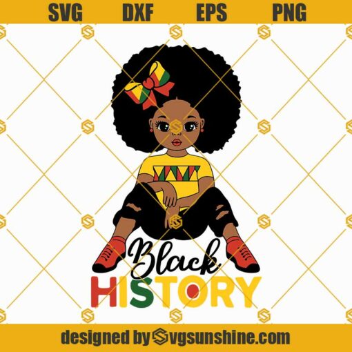Black History Svg, Puff Hair Svg, Black Girl Svg, Black History Shirt, Black Girl Fashion Svg, Black Woman Svg, Afro Woman Svg, Black History Month Svg