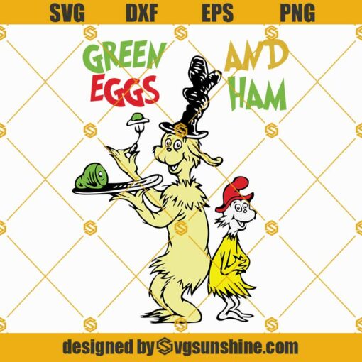 Dr Seuss Green Eggs and Ham Svg Png Dxf Eps Cricut Silhouette
