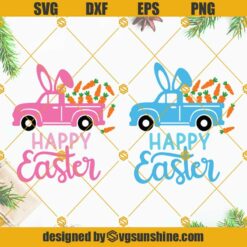 Easter Tractor SVG Bundle, Easter Eggs Svg, Tractor With Eggs Svg, Bunny Ears Svg, Happy Easter Svg, Farmhouse Svg Cut File Bundle