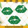 St Patricks Day Shamrock Lucky Lips Svg, Lucky Lips Svg, Shamrock Lips Svg Bundle, St Patricks Day Svg, Mouth Svg, Kiss Svg