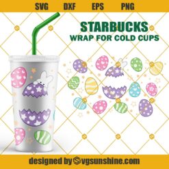 Full Wrap Easter Egg For Starbucks Cold Cup SVG, Happy Easter Starbucks Cup SVG, Full Wrap Easter Egg SVG