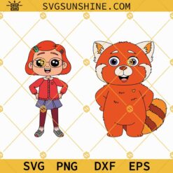 Turning Red Panda Meilin Mei Lee SVG Bundle, Turning Red Layered SVG PNG DXF EPS Clipart