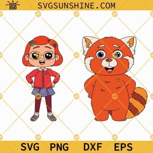 Turning Red Panda Meilin Mei Lee SVG Bundle, Turning Red Layered SVG PNG DXF EPS Clipart